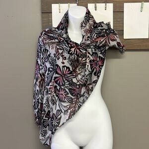 Vera Bradley Colorful Floral Rayon Soft Lightweight Scarf-Approx 72” by 26” NWT